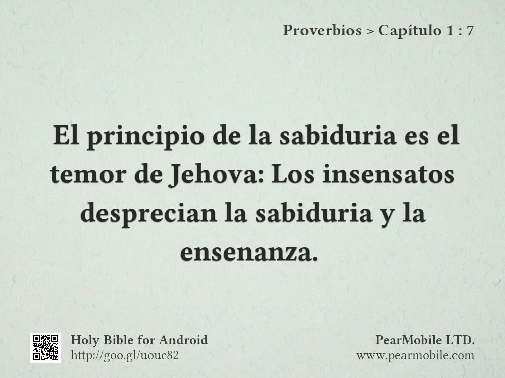 Proverbios, Capítulo 1:7